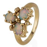 pre owned 9ct yellow gold opal three stone ring 4309187