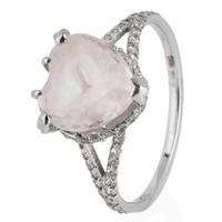 Pre-Owned 14ct White Gold White Kunzite and Diamond Heart Ring 4145834