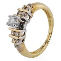 Pre-Owned 9ct Yellow Gold Diamond Ring 43110902