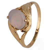 pre owned 9ct yellow gold opal solitaire ring 4309100