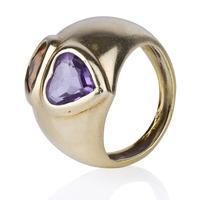 Pre-Owned 18ct Yellow Gold Amethyst and Citrine Double Heart Ring 4329908