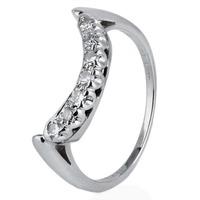 pre owned 14ct white gold shaped diamond half eternity ring 4332225