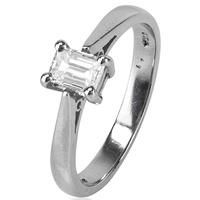 Pre-Owned Platinum Emerald Cut Diamond Solitaire Ring 4112142