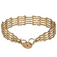 Pre-Owned Yellow Gold Five Bar Gate Bracelet 4153087