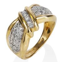 pre owned 14ct yellow gold multi diamond bow ring 4332505