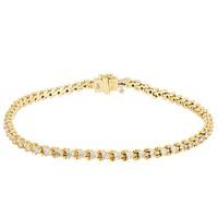 Pre-Owned 14ct Yellow Gold Diamond Set Tennis Bracelet 4207529