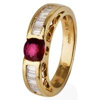 Pre-Owned 18ct Yellow Gold Ruby and Diamond Ring 4328006
