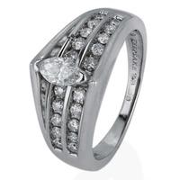 Pre-Owned 14ct White Gold Marquise Diamond Ring 4332885