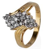 Pre-Owned 9ct Yellow Gold Diamond Cluster Ring 4332648