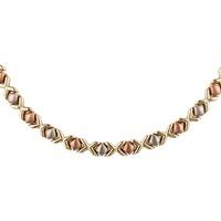 Pre-Owned 9ct Three Colour Gold Kiss Link Chain Necklace 4103199