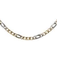 Pre-Owned 9ct Two Colour Gold Figaro Chain Necklace 4102110