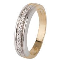 pre owned 18ct two colour gold diamond half eternity ring 4112162