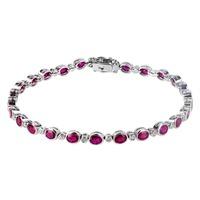 Pre-Owned 14ct White Gold Ruby and Diamond Tennis Bracelet 4307638