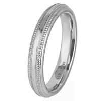 Pre-Owned 18ct White Gold Beaded Edge Band Ring 4187580