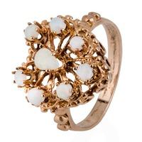 Pre-Owned 14ct Yellow Gold Opal Cluster Ring 4309123