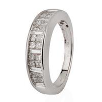 Pre-Owned 14ct White Gold Multi Diamond Half Eternity Ring 4328203