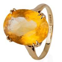 pre owned 9ct yellow gold citrine single stone ring 4146699