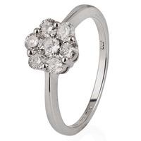 Pre-Owned 14ct White Gold Seven Stone Diamond Clsuter Ring 4328062