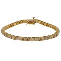 pre owned 9ct yellow gold diamond tennis bracelet 4307717