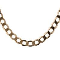 Pre-Owned 9ct Yellow Gold Flat Curb Chain Necklace 4103208