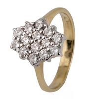 pre owned 18ct yellow gold diamond cluster ring 4112157