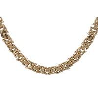 Pre-Owned 9ct Yellow Gold Flat Byzantine Chain Necklace 4103193