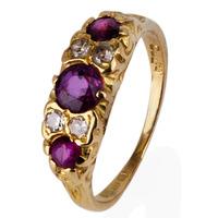 pre owned 18ct yellow gold ruby and diamond ring 4111063