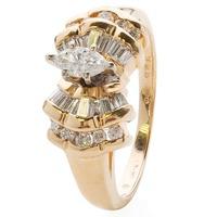 Pre-Owned 14ct Yellow Gold Marquise Diamond Ring 4332820