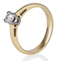 Pre-Owned 18ct Yellow Gold Certified Leo Diamond Solitaire Ring 4148856
