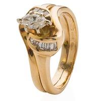 Pre-Owned 14ct Yellow Gold Marquise Diamond Solitaire Ring 4332828