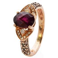 Pre-Owned 14ct Rose Gold Garnet and Diamond Ring 4332833