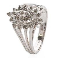 Pre-Owned 14ct White Gold Diamond Cluster Ring 4332725