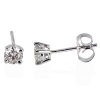 Pre-Owned 14ct White Gold Four Claw Diamond Stud Earrings 4333126