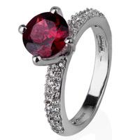 pre owned 18ct white gold garnet solitaire ring 4332950