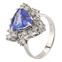 Pre-Owned 14ct White Gold Tanzanite and Diamond Cluster Ring 4328067