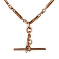 pre owned 9ct rose gold bar link t bar fancy necklace 4103100