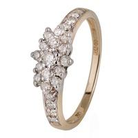 Pre-Owned 9ct Yellow Gold Diamond Cluster Ring 4111238