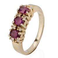 Pre-Owned 14ct Yellow Gold Ruby and Diamond Ring 4111182