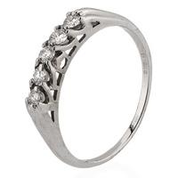 Pre-Owned 14ct White Gold Diamond Five Stone Half Eternity Ring 4332840