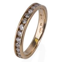 Pre-Owned 14ct Yellow Gold Channel Set Diamond Half Eternity Ring 4332747