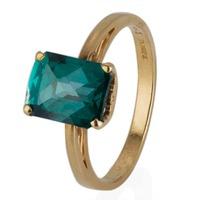 Pre-Owned 14ct Yellow Gold Green Topaz Solitaire Ring 4309045
