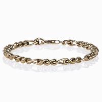 Pre-Owned 9ct Yellow Gold Solid Figaro Roller Bracelet 4128778