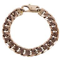 Pre-Owned 9ct Yellow Gold Mens Heavy Flat Curb Chain Bracelet 4174877