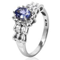 pre owned 14ct white gold tanzanite and diamond fancy cluster ring 432 ...
