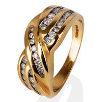 Pre-Owned 18ct Yellow Gold Diamond Crossover Ring 4148120