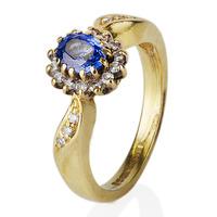Pre-Owned 18ct Yellow Gold Sapphire and Diamond Cluster Ring 4148389