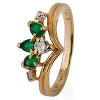 Pre-Owned 14ct Yellow Gold Emerald and Diamond Ring 4311007