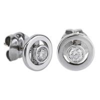 pre owned 18ct white gold diamond open circle stud earrings 4165417