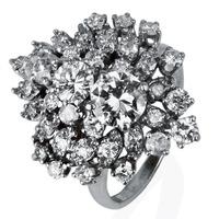 pre owned 9ct white gold diamond cluster ring 4332381