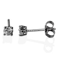 pre owned 14ct white gold 4 claw diamond stud earrings 4333103
